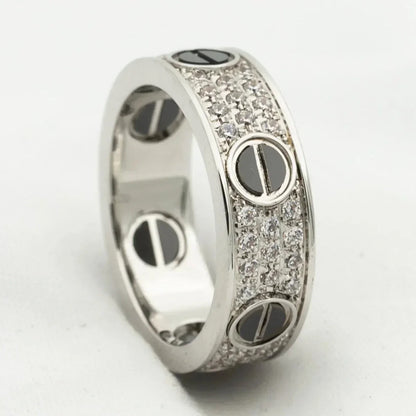 [⭐Aura ]LOVE RING 5.5MM DIAMONDS PAVED CERAMIC