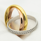 Aura TRINITY RING GOLD PINK GOLD SILVER DIAMONDS