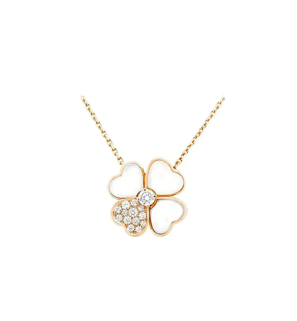 Aura CLOVER MOP DIAMOND ROSÉGOLD-HALSKETTE