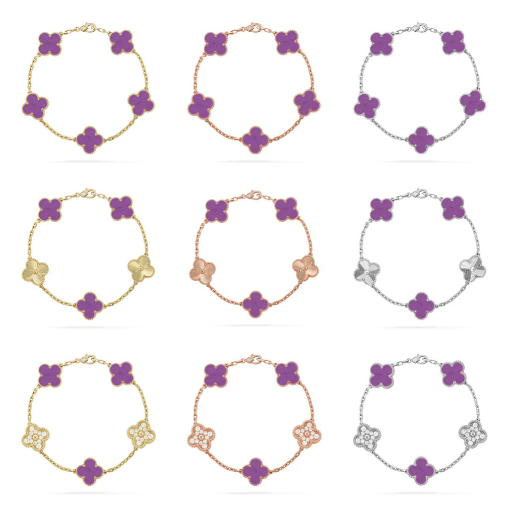 [Aura ]New  CLOVER 5 MOTIF VIOLET BRACELET COLLECTION