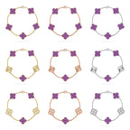 [Aura ]New  CLOVER 5 MOTIF VIOLET BRACELET COLLECTION