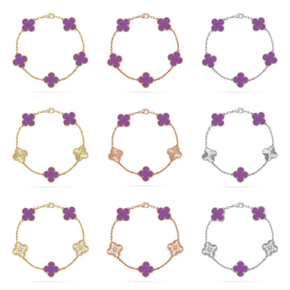 [⭐Aura ]New  CLOVER 5 MOTIF VIOLET BRACELET COLLECTION