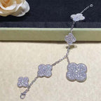 Aura CLOVER 6 MOTIFS SILVER DIAMOND BRACELET