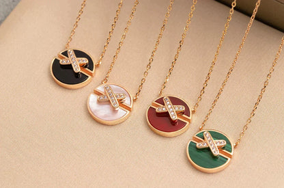 [⭐Aura ]JEUX DE ROSE GOLD DIAMOND NECKLACE