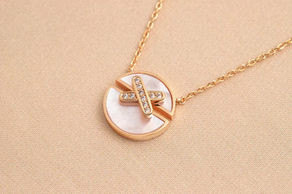 [⭐Aura ]JEUX DE ROSE GOLD DIAMOND NECKLACE