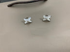 Aura JEUX DE WHITE MOP SILVER DIAMOND EARRINGS