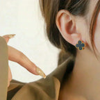 Aura CLOVER MEDIUM 1 MOTIVE ONYX OHRSTECKER