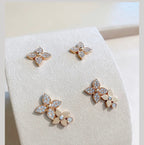 Aura STAR BLOSSOM STUD EARRINGS PINK GOLD DIAMONDS