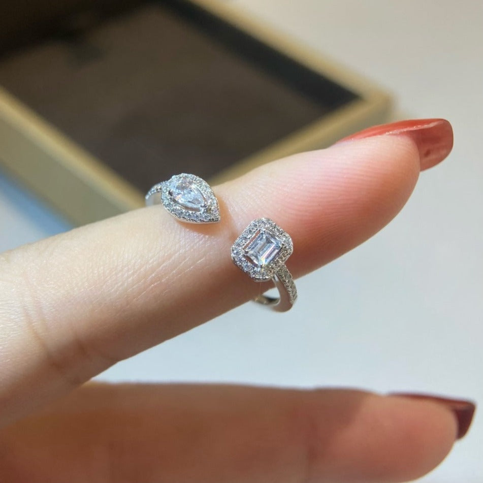 [Aura ] MY TWIN TOI & MOI SILVER DIAMOND RING