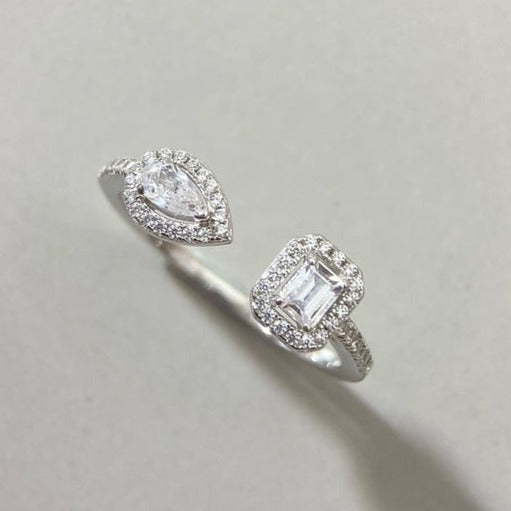 [Aura ] MY TWIN TOI & MOI SILVER DIAMOND RING
