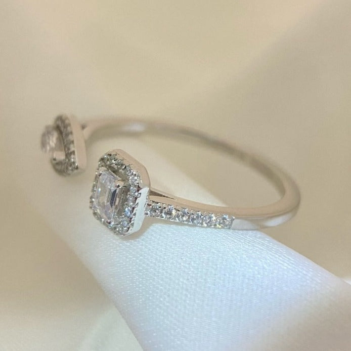 [Aura ] MY TWIN TOI & MOI SILVER DIAMOND RING