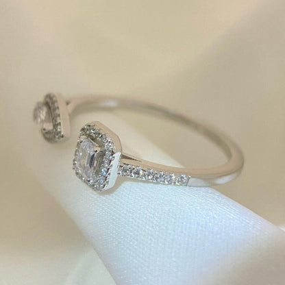 [⭐Aura ]MY TWIN TOI & MOI SILVER DIAMOND RING