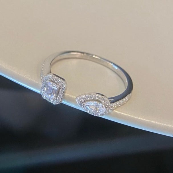 [⭐Aura ]MY TWIN TOI & MOI SILVER DIAMOND RING