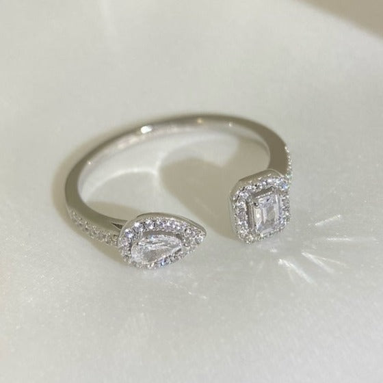 [Aura ] MY TWIN TOI & MOI SILVER DIAMOND RING