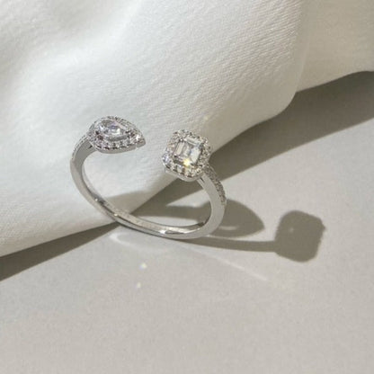 [⭐Aura ]MY TWIN TOI & MOI SILVER DIAMOND RING