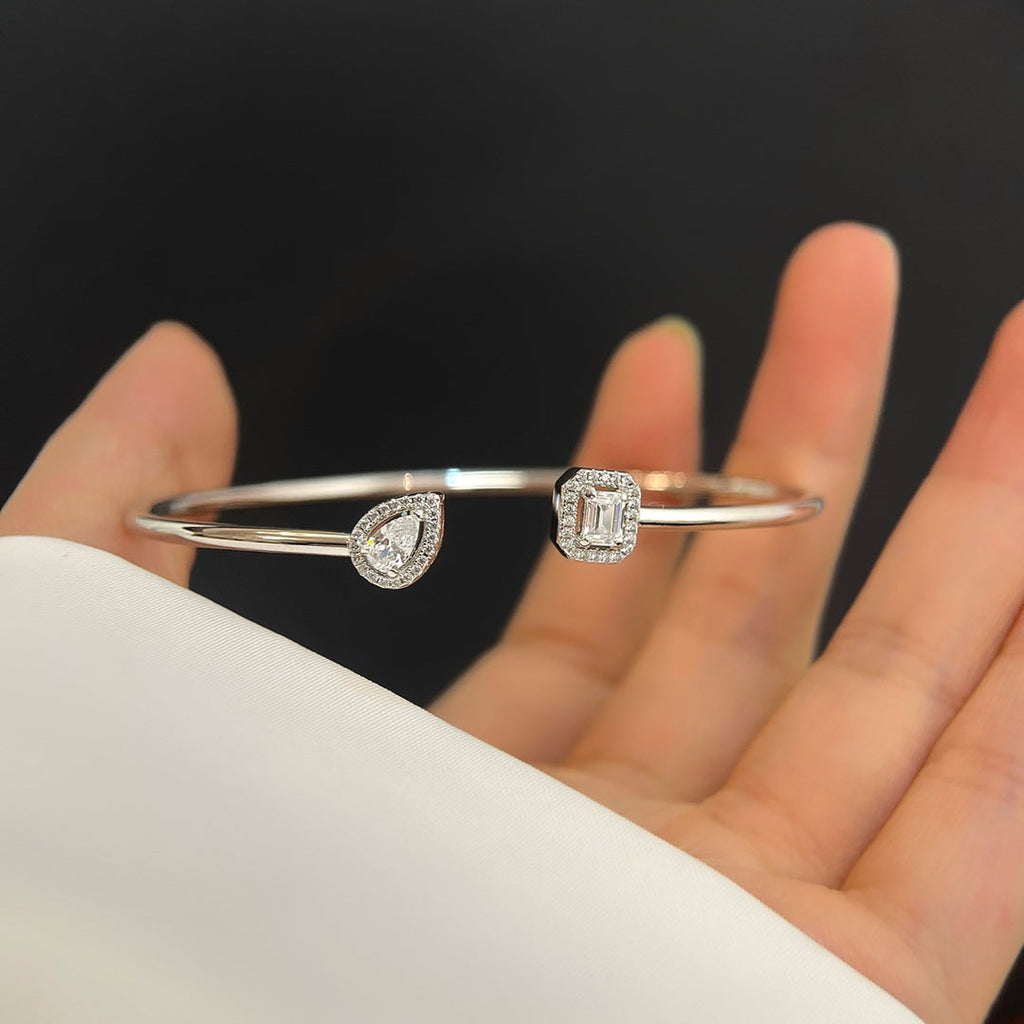 [Aura ] JONC FLEX MY TWIN TOI & MOI SILVER DIAMOND BRACELET
