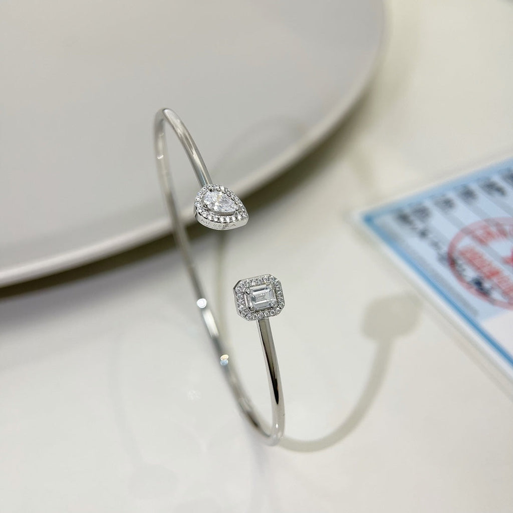 [Aura ] JONC FLEX MY TWIN TOI & MOI SILVER DIAMOND BRACELET