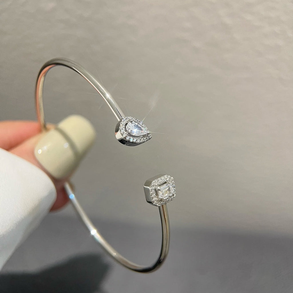 [Aura ] JONC FLEX MY TWIN TOI & MOI SILVER DIAMOND BRACELET