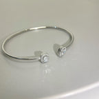 [Aura ] JONC FLEX MY TWIN TOI & MOI SILVER DIAMOND BRACELET