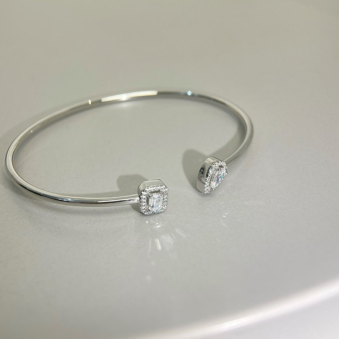 [Aura ] JONC FLEX MY TWIN TOI & MOI SILVER DIAMOND BRACELET