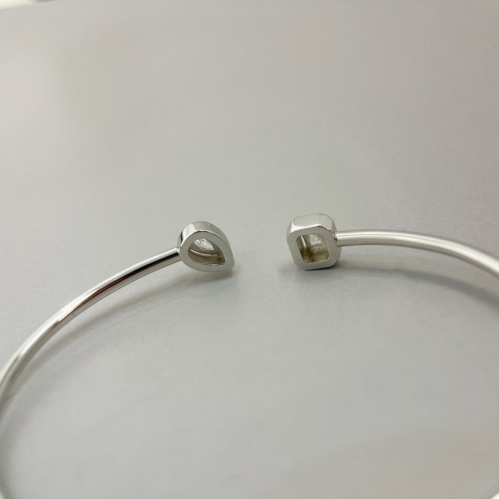 [Aura ] JONC FLEX MY TWIN TOI & MOI SILVER DIAMOND BRACELET