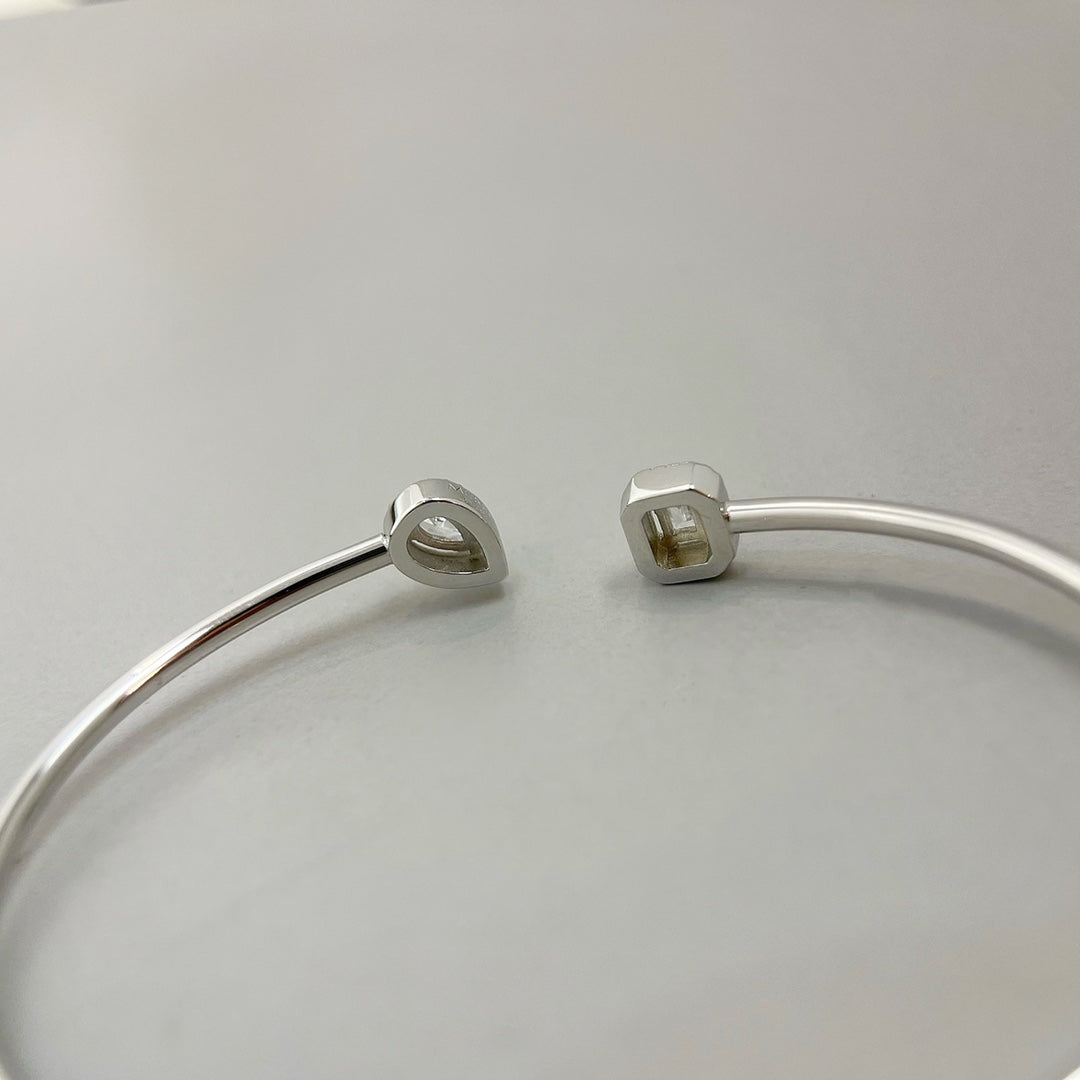 [Aura ] JONC FLEX MY TWIN TOI & MOI SILVER DIAMOND BRACELET