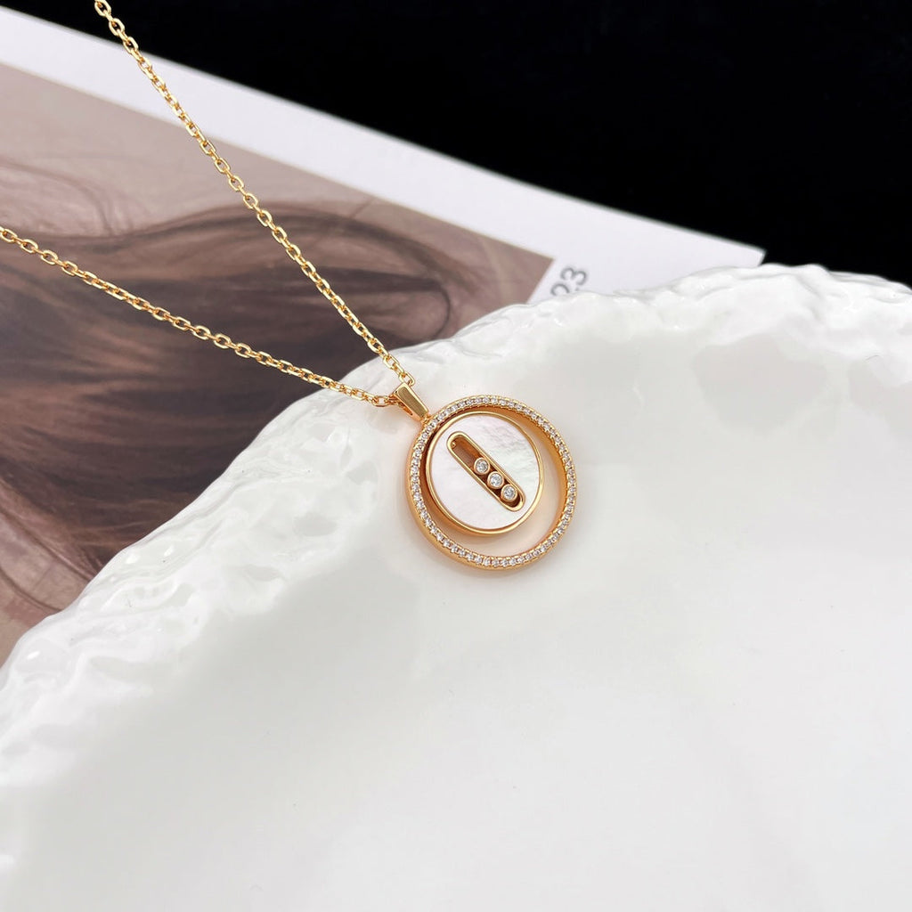 [Aura ]  MOVE MM NACRE BLANCHE DIAMOND NECKLACE