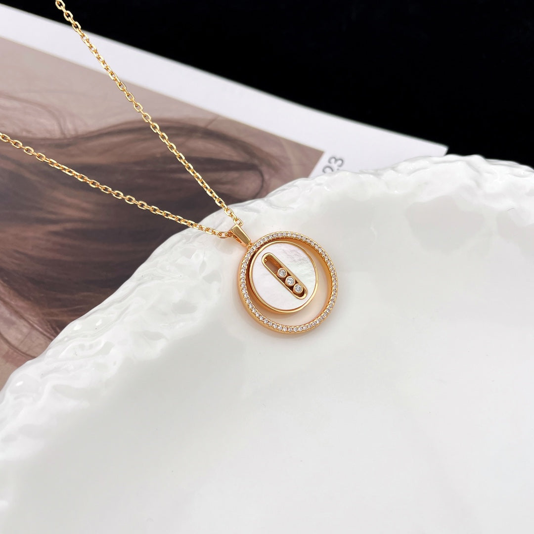 [Aura ]  MOVE MM NACRE BLANCHE DIAMOND NECKLACE