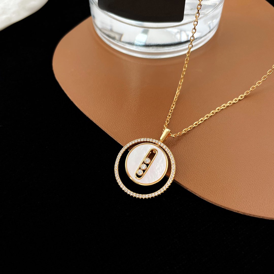 [Aura ]  MOVE MM NACRE BLANCHE DIAMOND NECKLACE