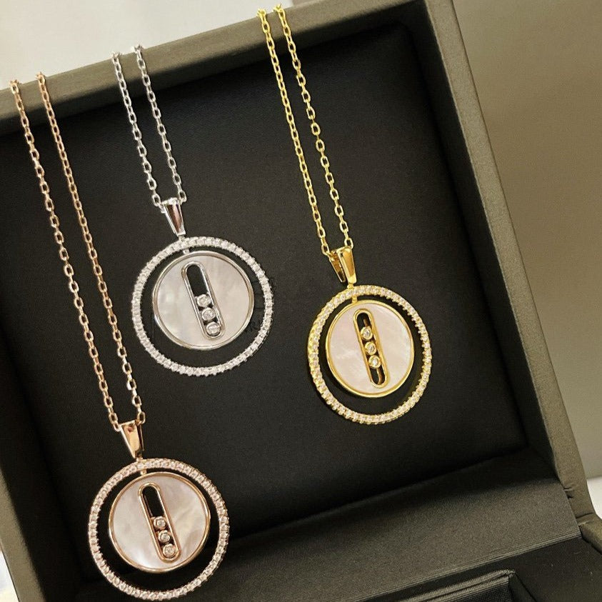 [Aura ]  MOVE MM NACRE BLANCHE DIAMOND NECKLACE
