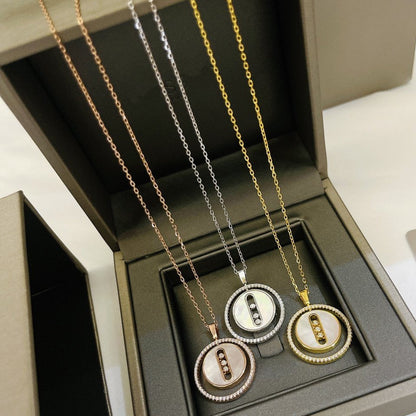 [⭐Aura ]Aura  MOVE MM NACRE BLANCHE DIAMOND NECKLACE