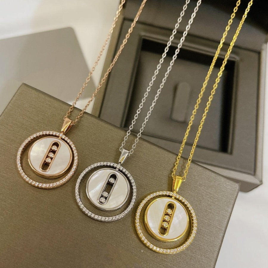 [⭐Aura ]Aura  MOVE MM NACRE BLANCHE DIAMOND NECKLACE