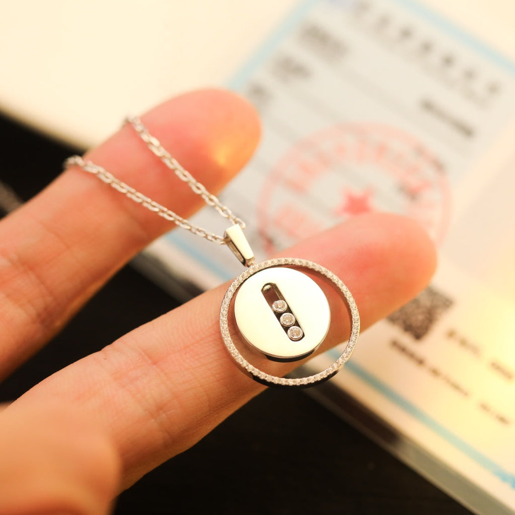 [Aura ]  MOVE MM SILVER DIAMOND NECKLACE