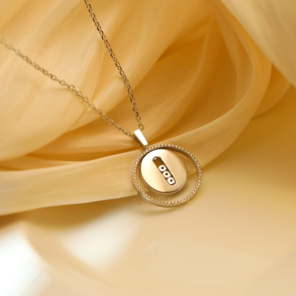 [Aura ]  MOVE MM SILVER DIAMOND NECKLACE