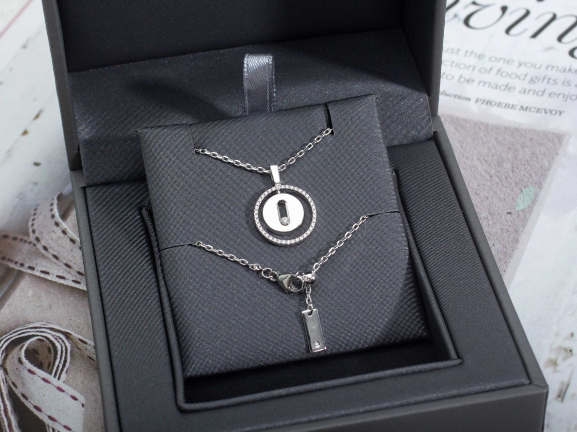 [⭐Aura ]Aura  MOVE PM NECKLACE SILVER DIAMOND