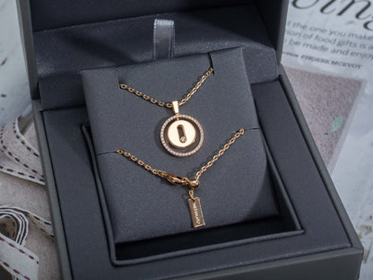[⭐Aura ]Aura  MOVE PM NECKLACE PINK GOLD DIAMOND