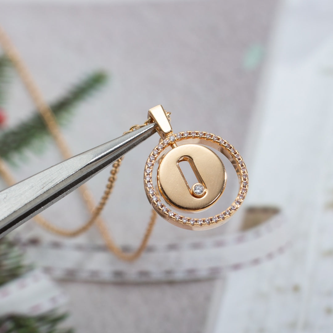 [Aura ]  MOVE PM NECKLACE PINK GOLD DIAMOND
