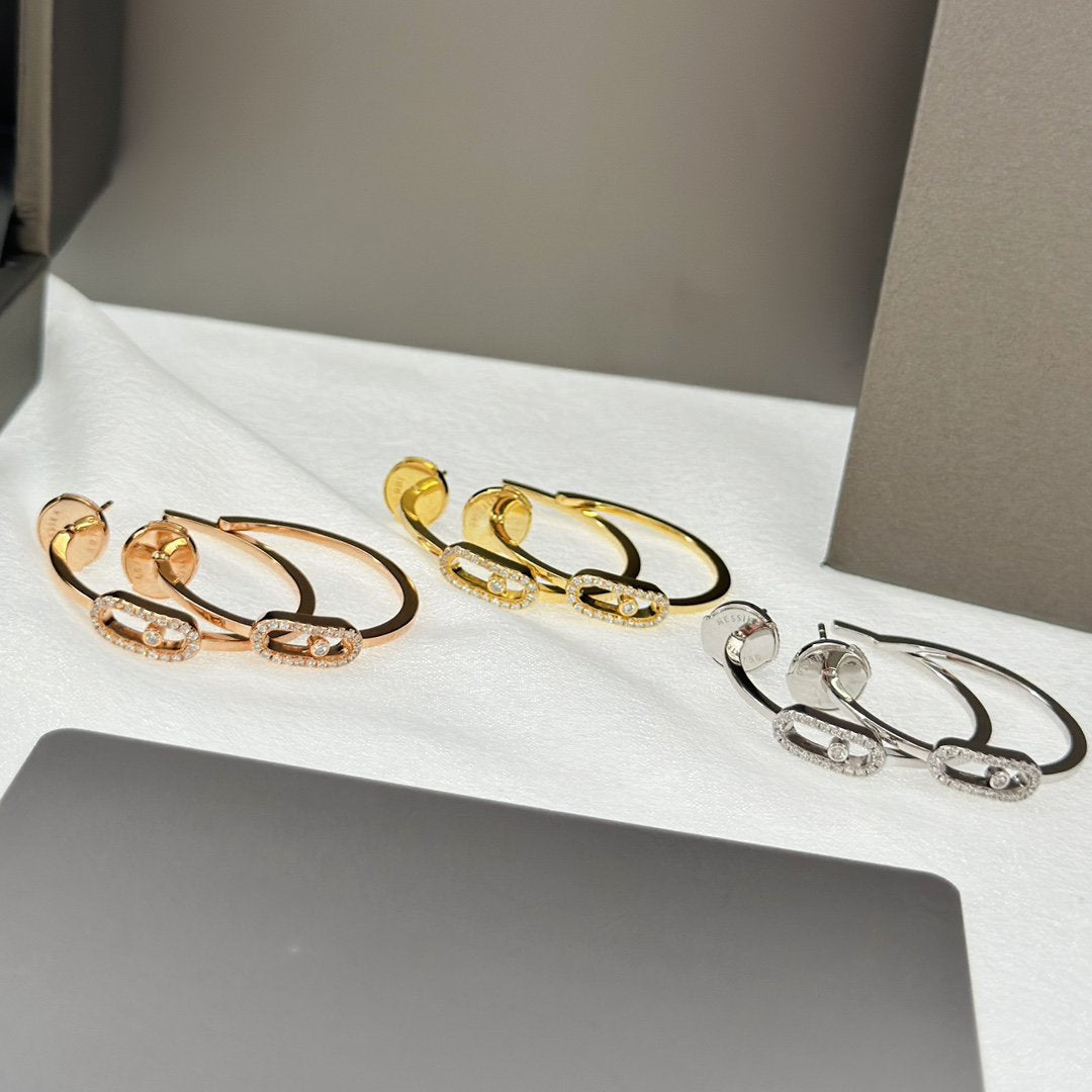 [Aura ] CREOLES MOVE UNO PM DIAMOND EARRINGS