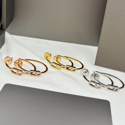 [⭐Aura ]CREOLES MOVE UNO PM DIAMOND EARRINGS