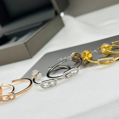 [⭐Aura ]CREOLES MOVE UNO PM DIAMOND EARRINGS