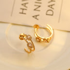 [Aura ] CREOLES MY TWIN 2 RANGS SILVER DIAMOND EARRINGS