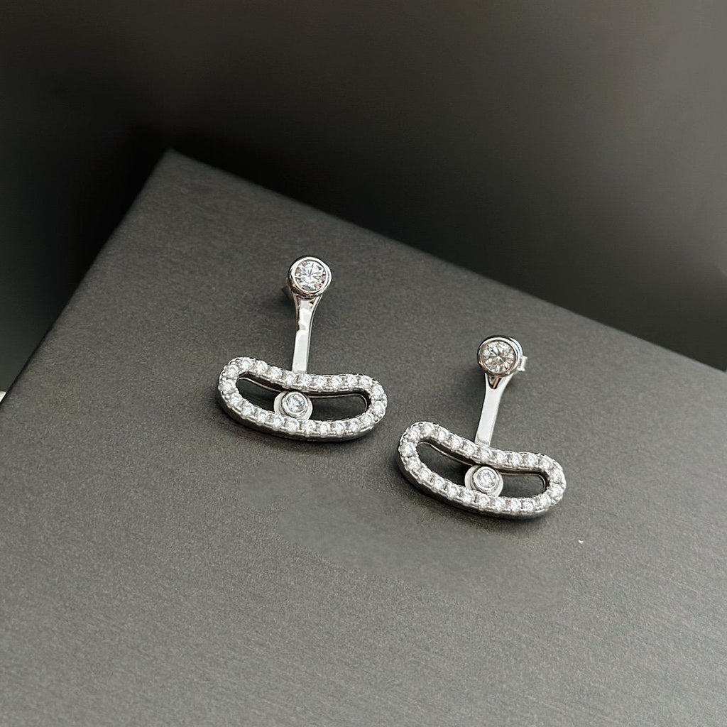 [Aura ] MOVE UNO SILVER DIAMOND EARRINGS