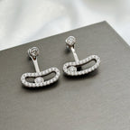[Aura ] MOVE UNO SILVER DIAMOND EARRINGS
