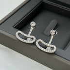 [Aura ] MOVE UNO SILVER DIAMOND EARRINGS