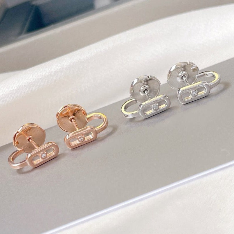 [Aura ] CREOLES MOVE UNO MINI 1 DIAMOND EARRINGS
