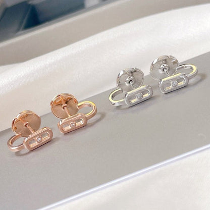 [⭐Aura ]CREOLES MOVE UNO MINI 1 DIAMOND EARRINGS