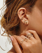 [Aura ] CREOLES MOVE UNO MINI 1 DIAMOND EARRINGS