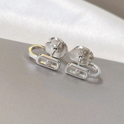 [⭐Aura ]CREOLES MOVE UNO MINI 1 DIAMOND EARRINGS