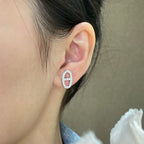 Aura HM FULL DIAMOND PIG NOSE STUD EARRINGS