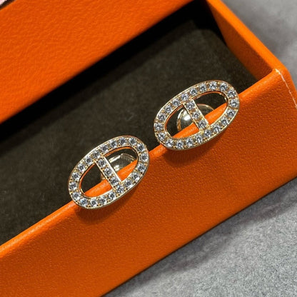 [⭐Aura ]HM FULL DIAMOND PIG NOSE STUD EARRINGS
